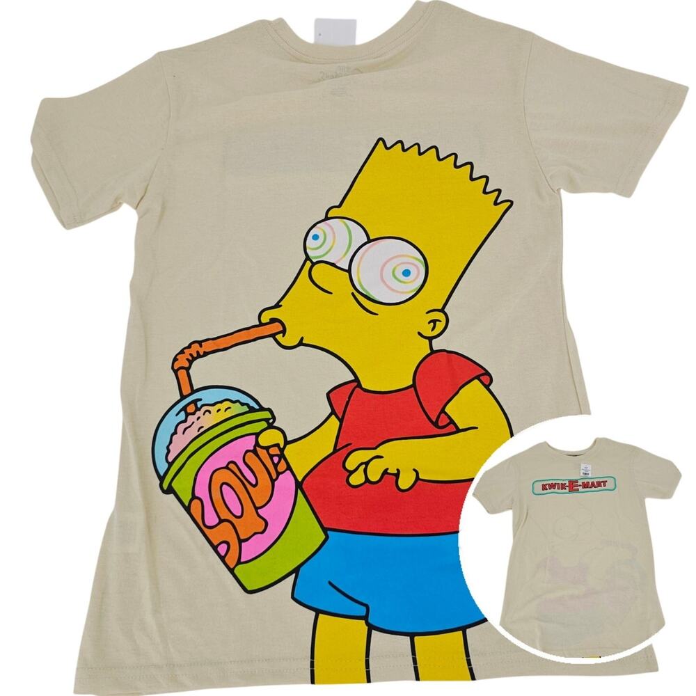 NEW The Simpsons Bart Simpson Brain Freeze Graphic Tee T-Shirt Size S 4061